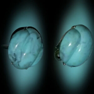 Trifari‎ Faux Turquoise clip earrings